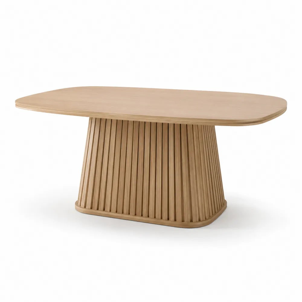 Tavolo da pranzo in legno massello naturale 180x95x75 cm